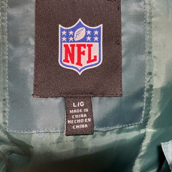 vintage NFL Philadelphia Eagles green white coat zip out fleece vest removable - Picture 10 of 14